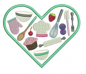 Stickdatei - Herz Backen